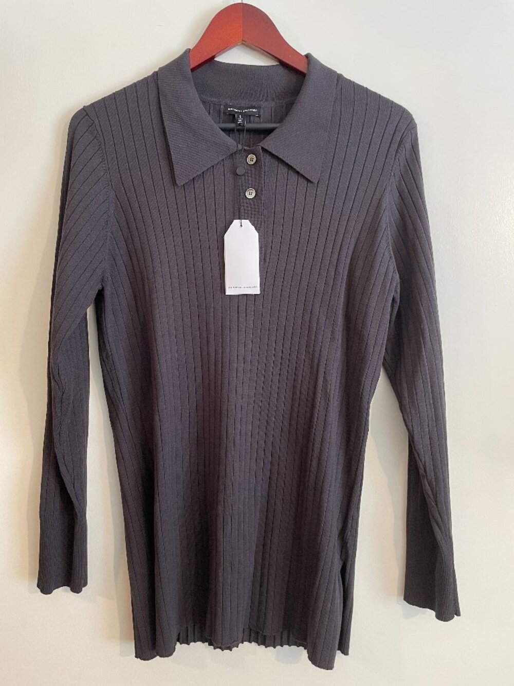 Universal Standard 3 button Polo grey gray medium NWT New with Tag
